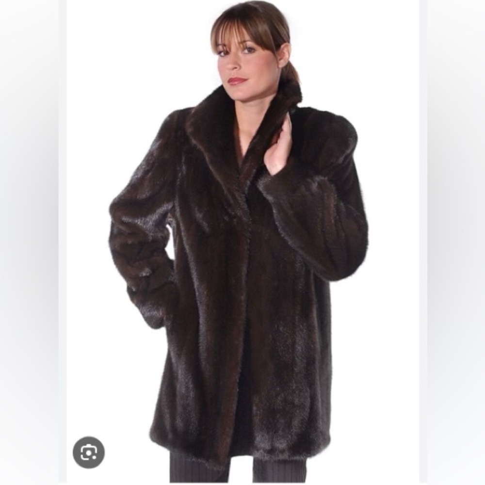 WEISS Real plucked mink fur wing collar real authentic fur coat